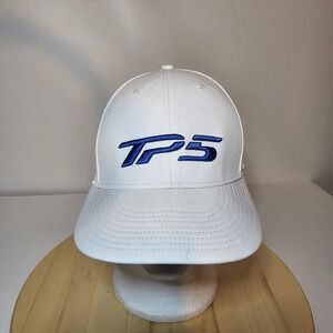 Taylormade TP5 Golf Snap Back Hat Cap White Blue One Size Fits All Embroidered h
